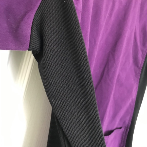 SCRUBSTAR Scrub Top Eggplant Purple Black M Short Sleeve V-Neck Front Pockets - Picture 6 of 15